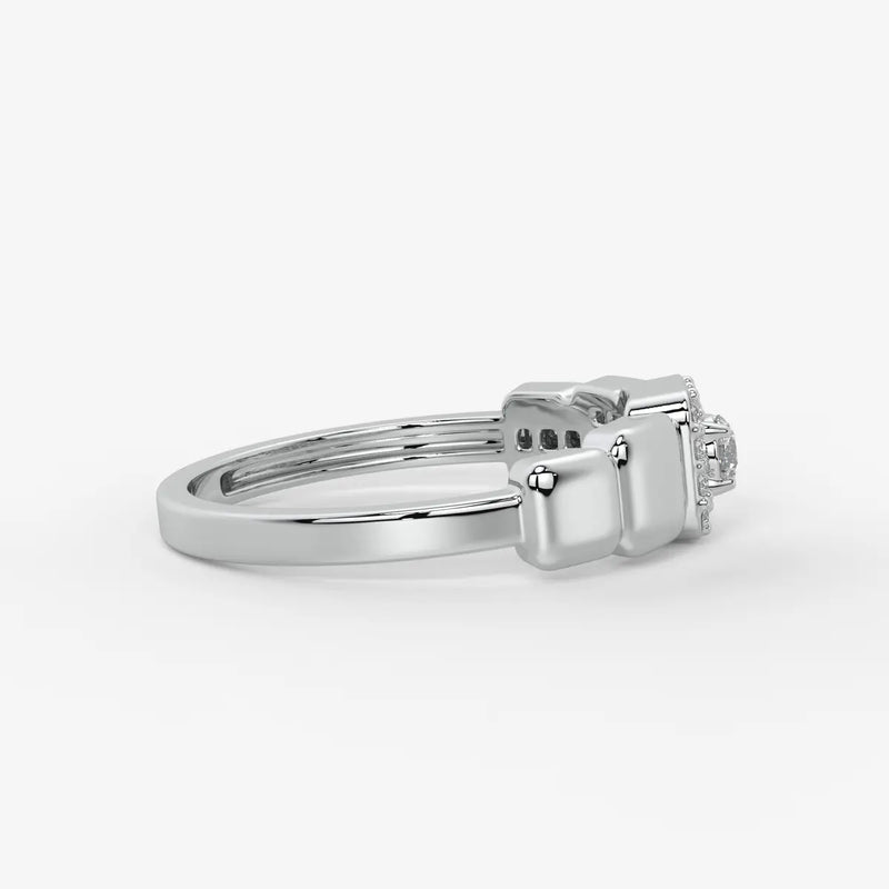 Orlina Cushion Halo Diamond Statement Ring