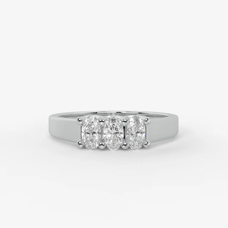 Ovamira Triple Oval Diamond Ring