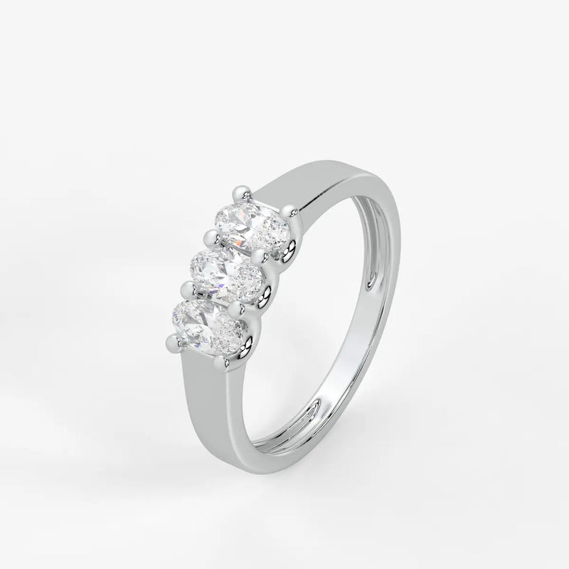 Ovamira Triple Oval Diamond Ring