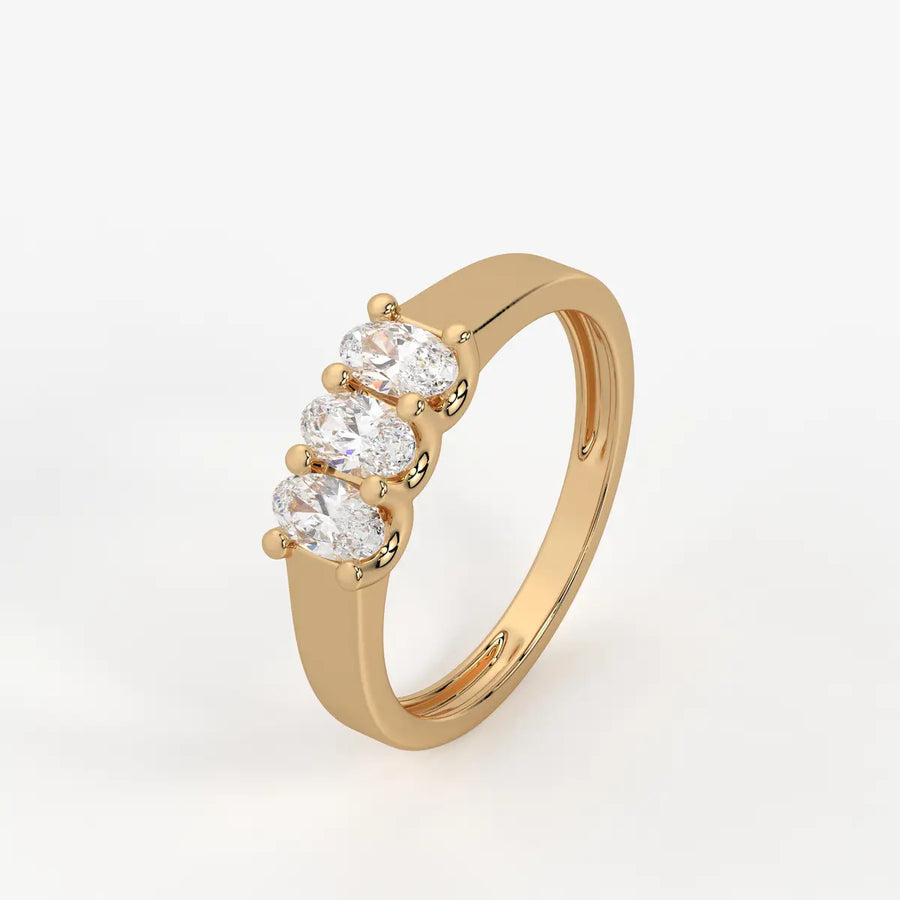 Ovamira Triple Oval Diamond Ring
