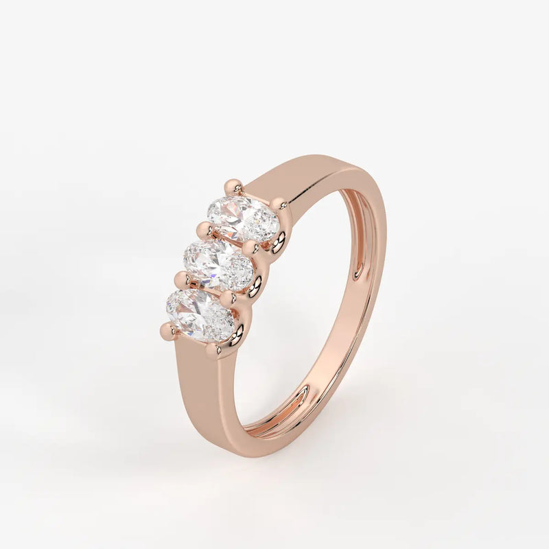 Ovamira Triple Oval Diamond Ring