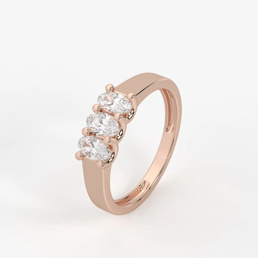Ovamira Triple Oval Diamond Ring