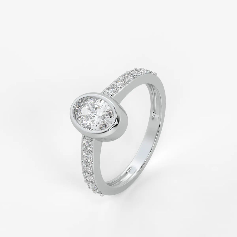 Elowen Oval Halo Diamond Ring