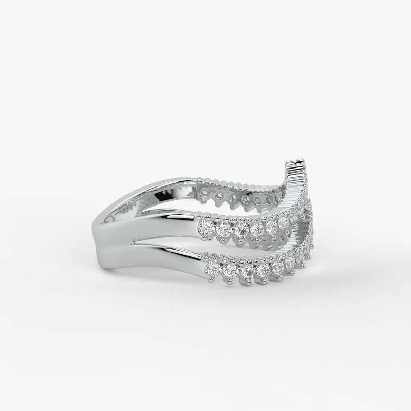 Avenza Double Row Diamond Crossover Ring
