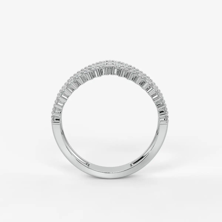 Avenza Double Row Diamond Crossover Ring