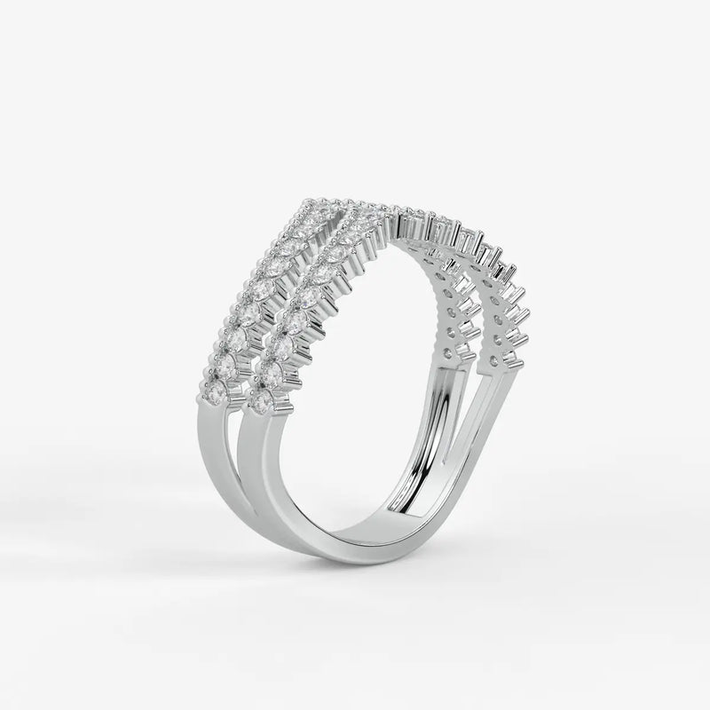Avenza Double Row Diamond Crossover Ring