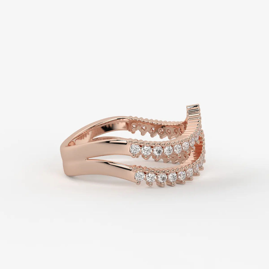 Avenza Double Row Diamond Crossover Ring