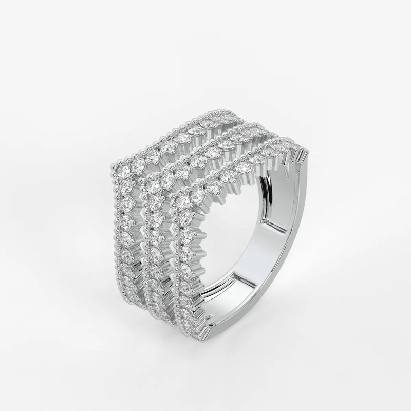 Velmira Multi Layer Diamond Statement Ring
