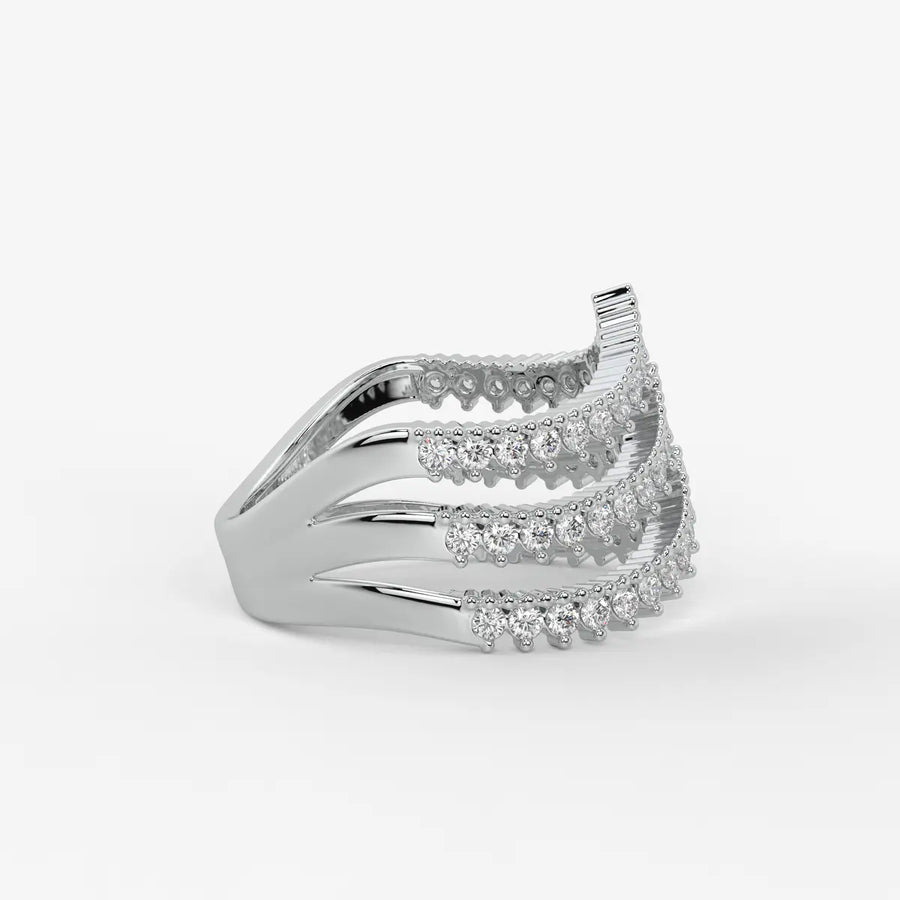 Velmira Multi Layer Diamond Statement Ring