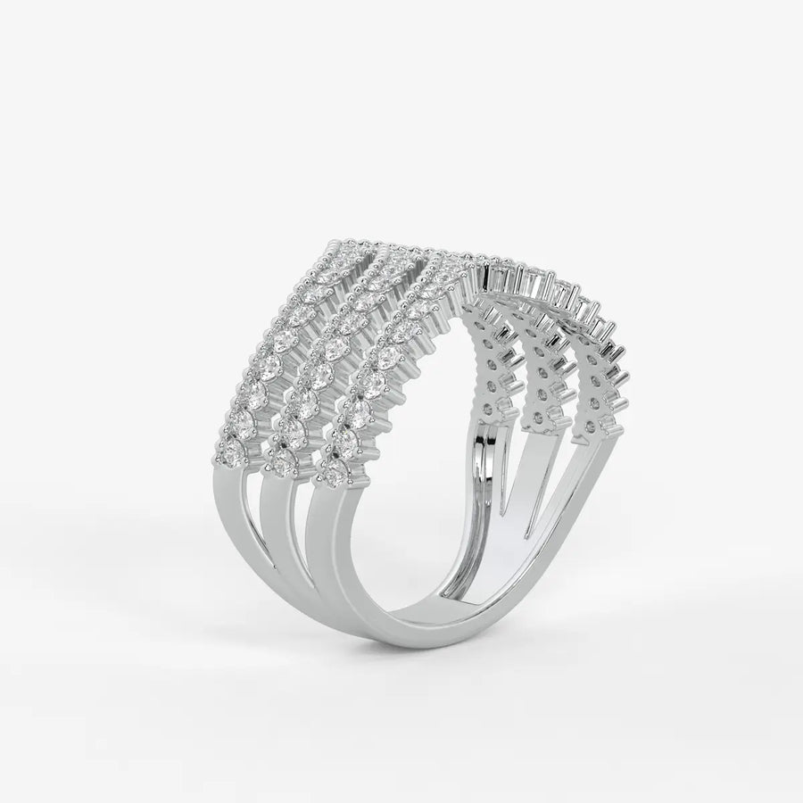 Velmira Multi Layer Diamond Statement Ring