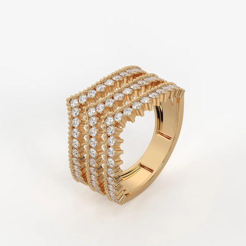 Velmira Multi Layer Diamond Statement Ring