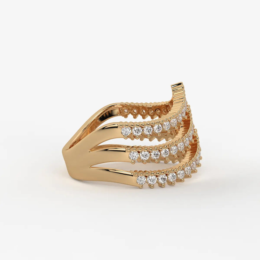 Velmira Multi Layer Diamond Statement Ring