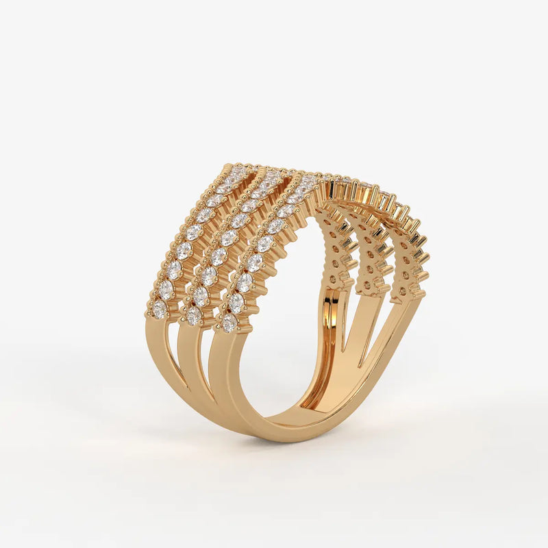 Velmira Multi Layer Diamond Statement Ring