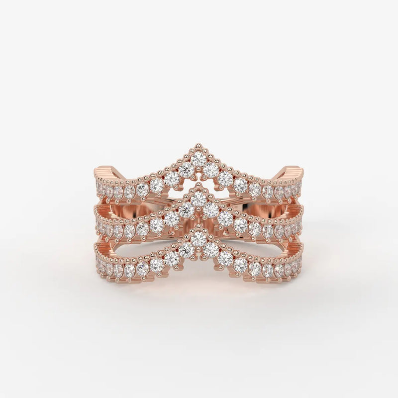 Velmira Multi Layer Diamond Statement Ring