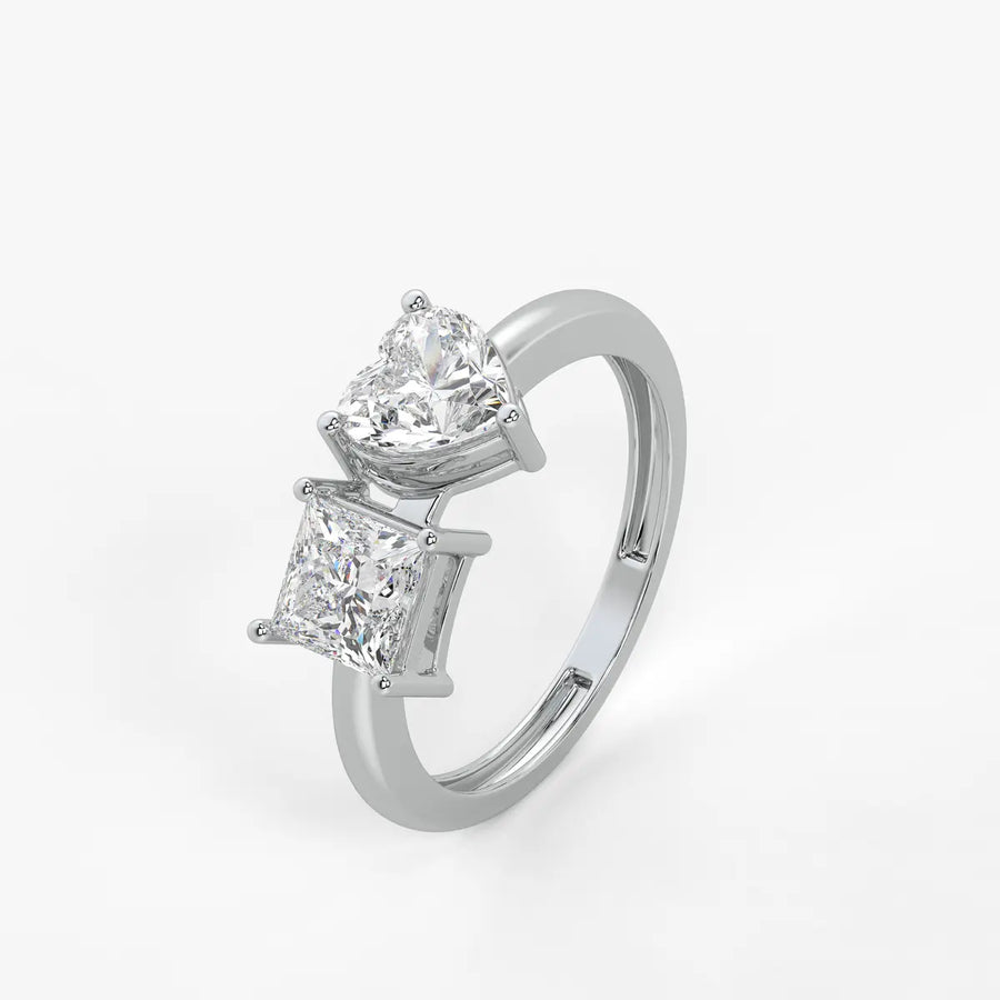 The Diya Radiant Heart & Princess Ring