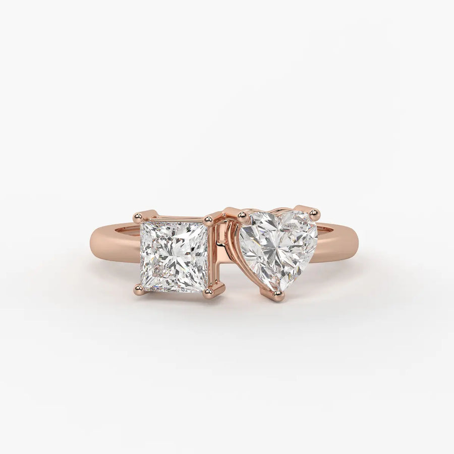 The Diya Radiant Heart & Princess Ring