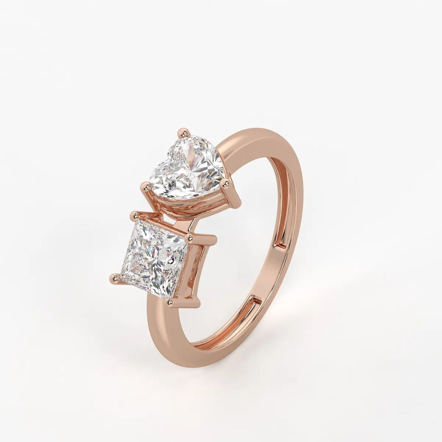 The Diya Radiant Heart & Princess Ring