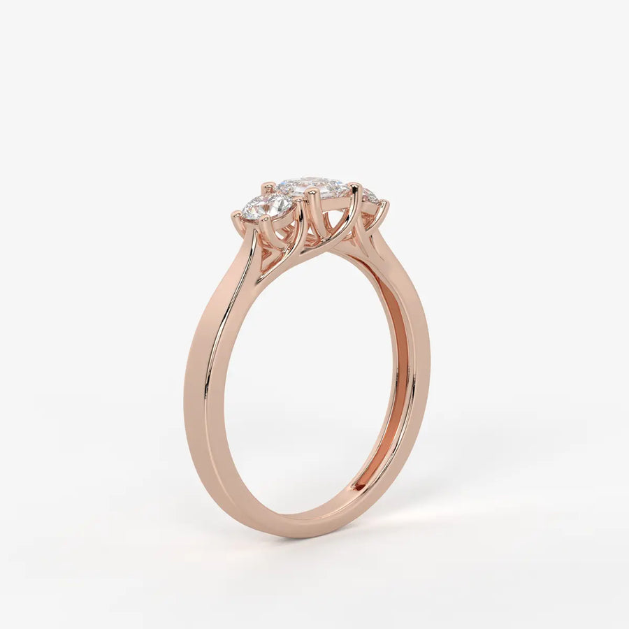 Aurevian Asscher Accent Diamond Ring