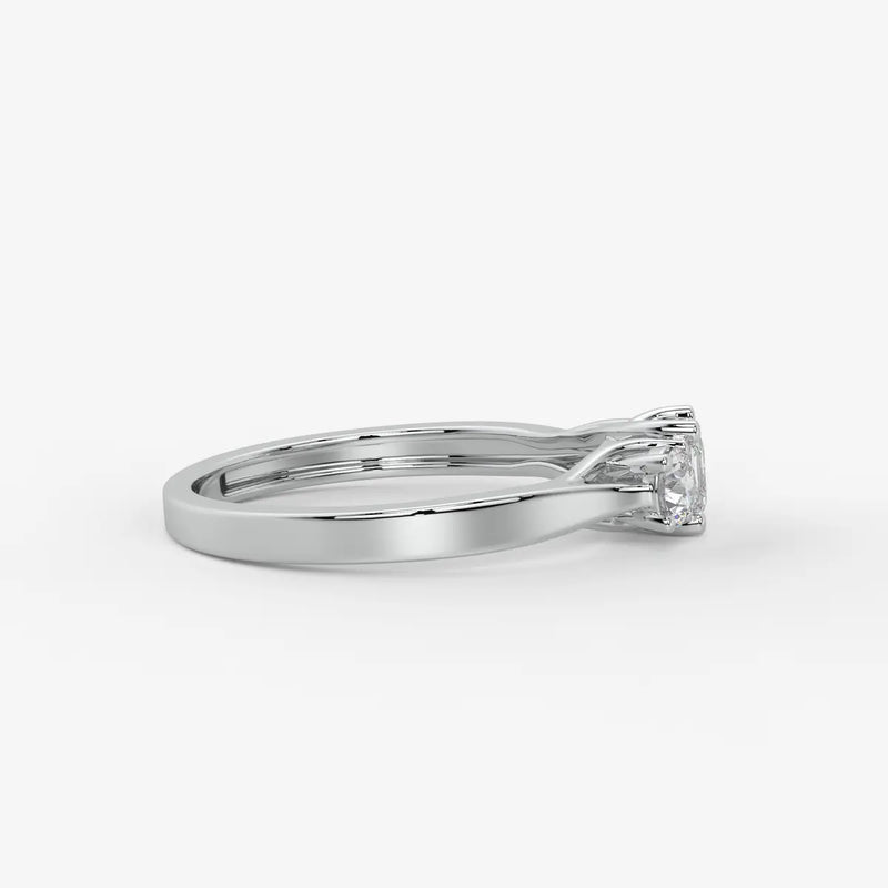 Aurevian Asscher Accent Diamond Ring