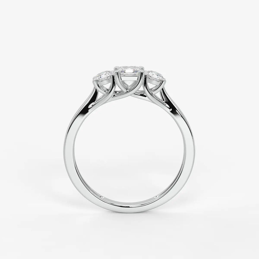 Aurevian Asscher Accent Diamond Ring