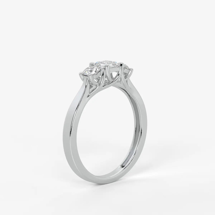 Aurevian Asscher Accent Diamond Ring