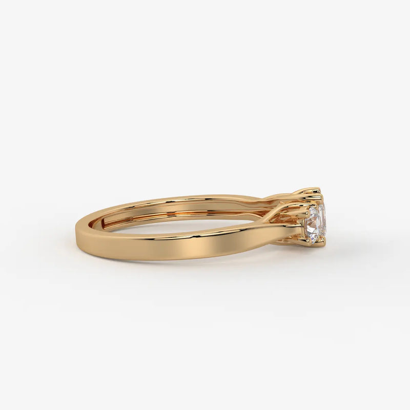 Aurevian Asscher Accent Diamond Ring