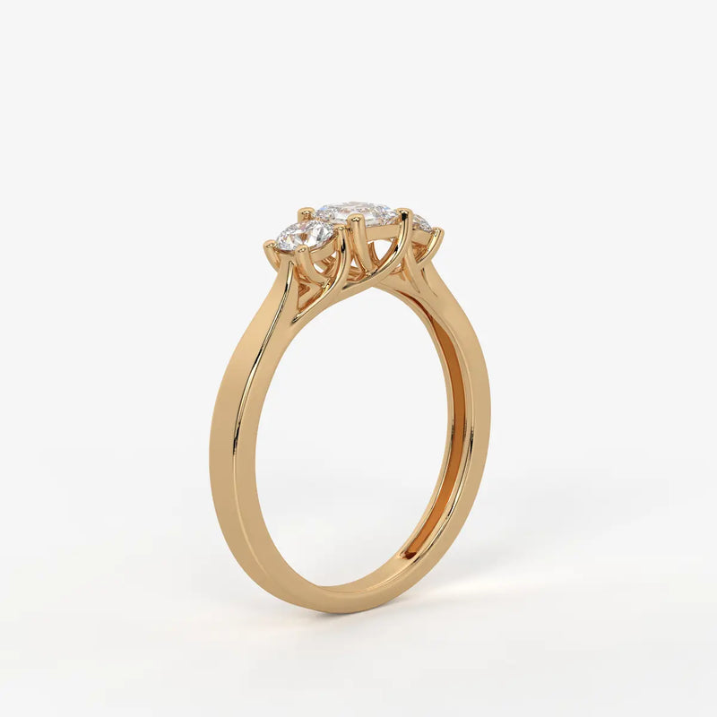 Aurevian Asscher Accent Diamond Ring