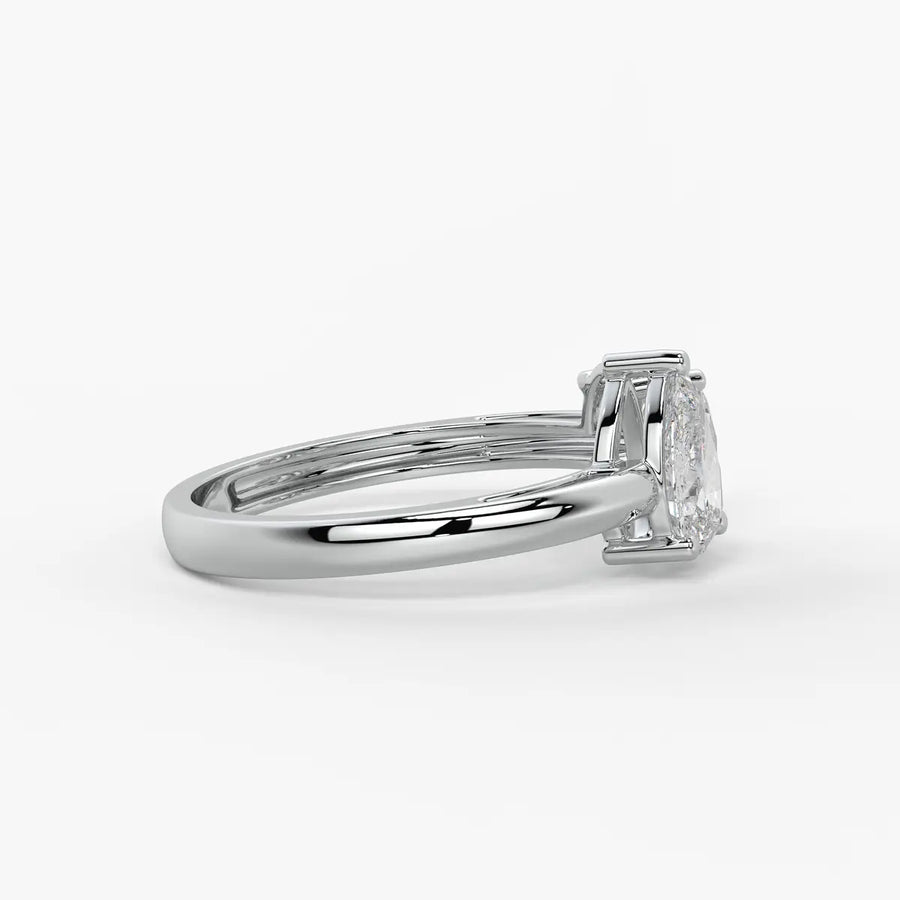 Evara Duo Sparkle Pear & Oval Diamond Open Ring