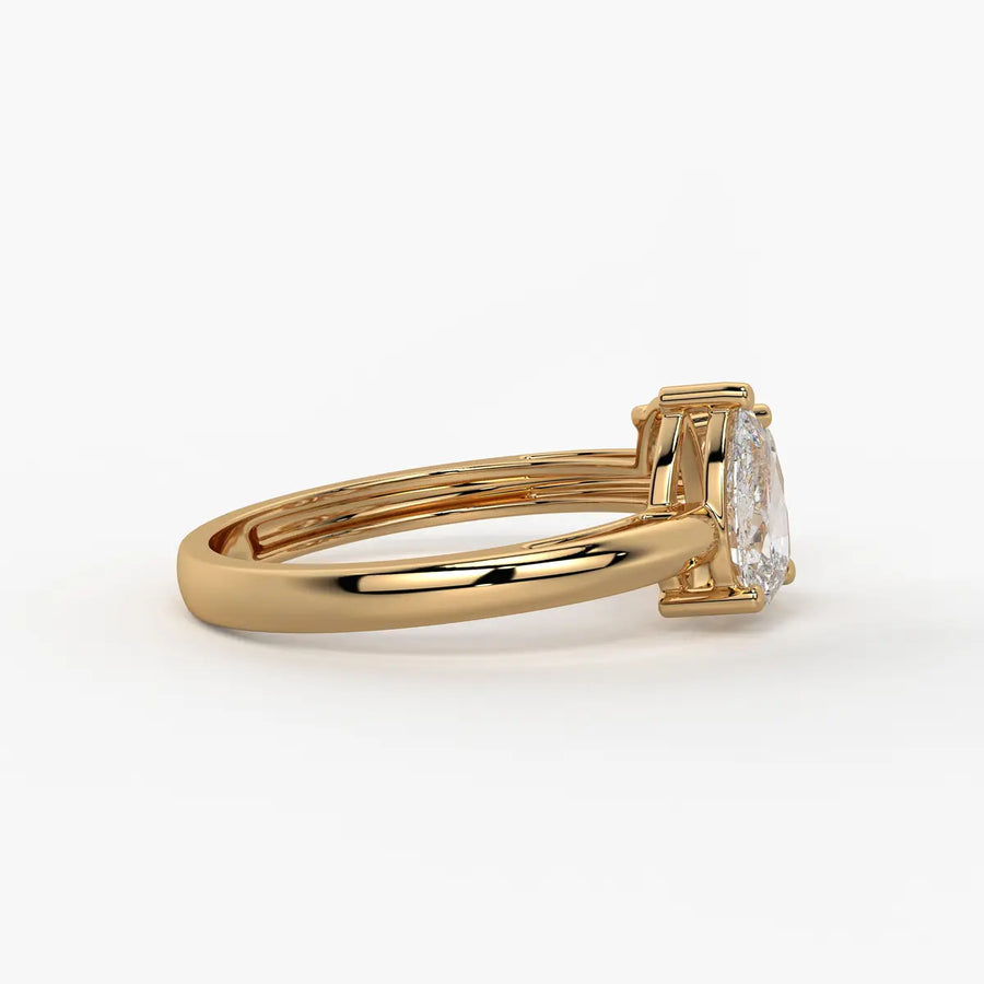 Evara Duo Sparkle Pear & Oval Diamond Open Ring