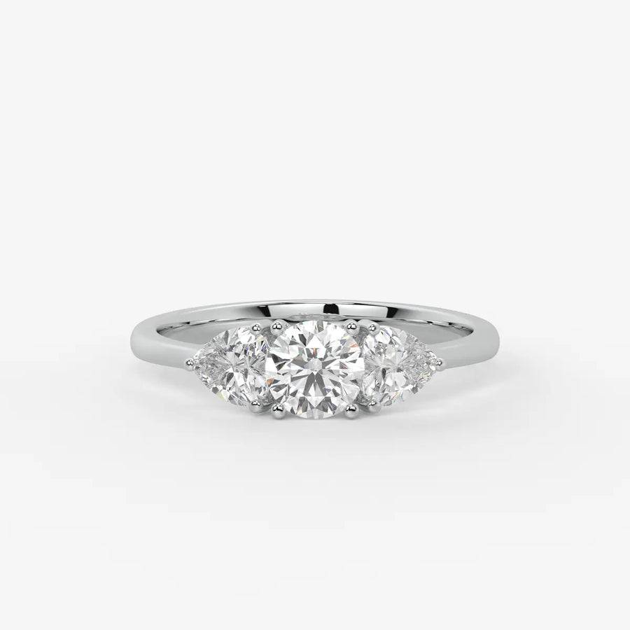Valoria Round Heart Trilogy Diamond Ring