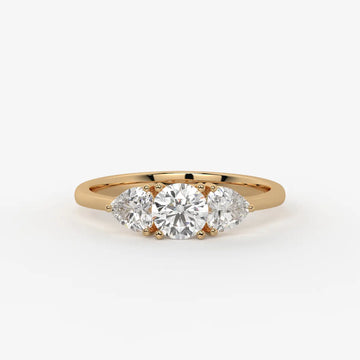 Valoria Round Heart Trilogy Diamond Ring