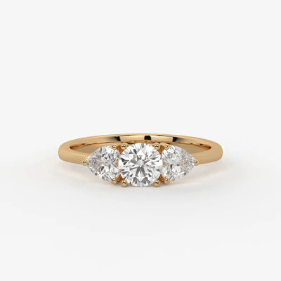 Valoria Round Heart Trilogy Diamond Ring