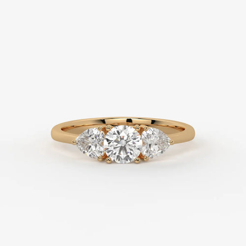 Valoria Round Heart Trilogy Diamond Ring