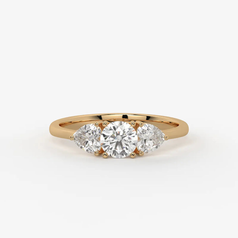Valoria Round Heart Trilogy Diamond Ring