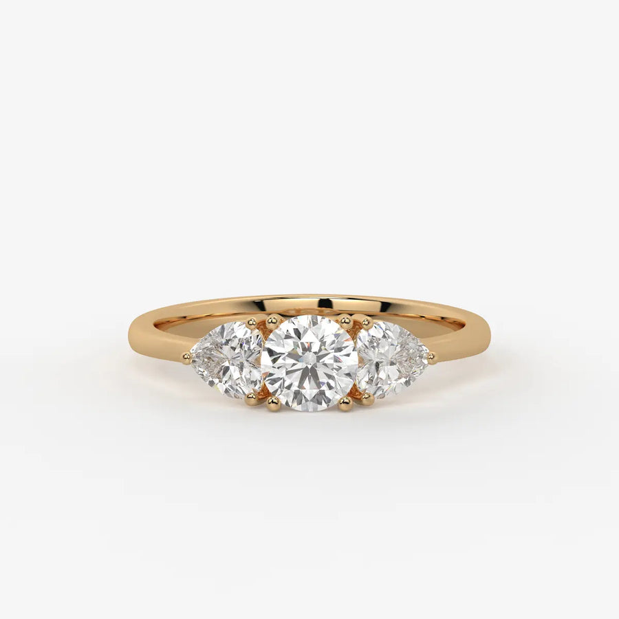 Valoria Round Heart Trilogy Diamond Ring