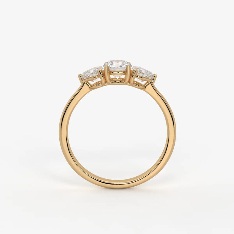 Valoria Round Heart Trilogy Diamond Ring