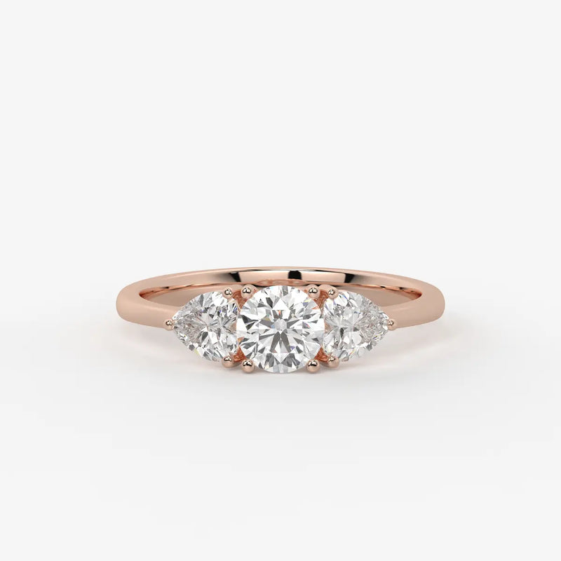 Valoria Round Heart Trilogy Diamond Ring