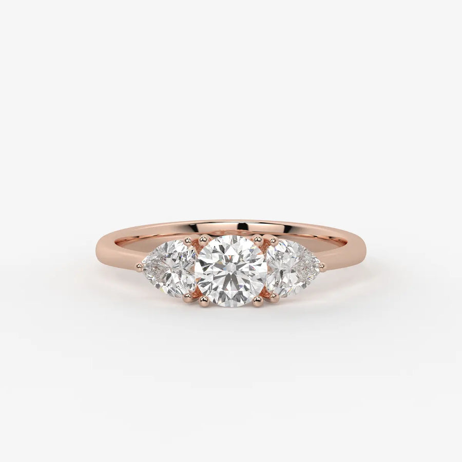 Valoria Round Heart Trilogy Diamond Ring