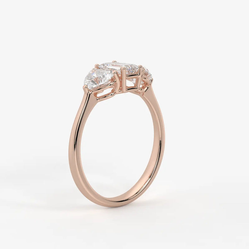Celestra Emerald Heart Trilogy Diamond Ring