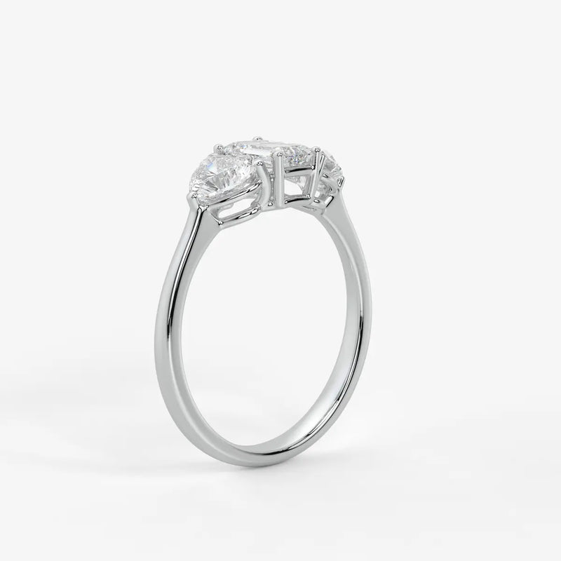 Celestra Emerald Heart Trilogy Diamond Ring
