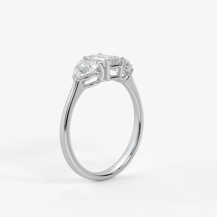 Celestra Emerald Heart Trilogy Diamond Ring