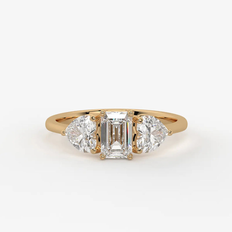 Celestra Emerald Heart Trilogy Diamond Ring