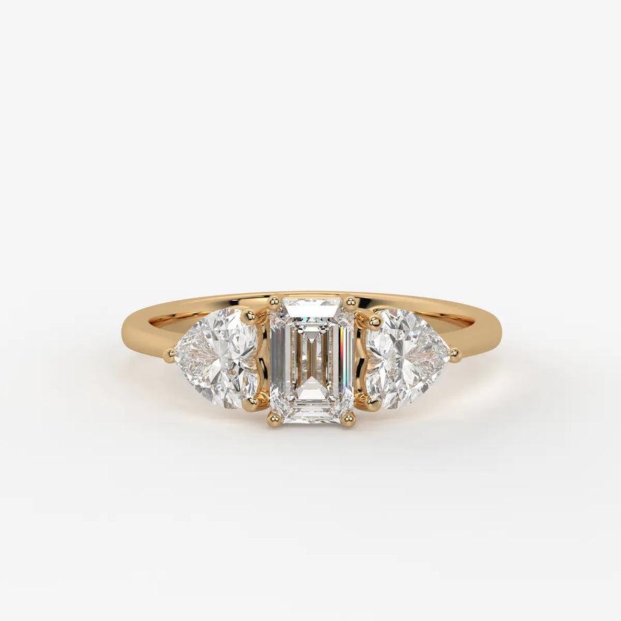 Celestra Emerald Heart Trilogy Diamond Ring
