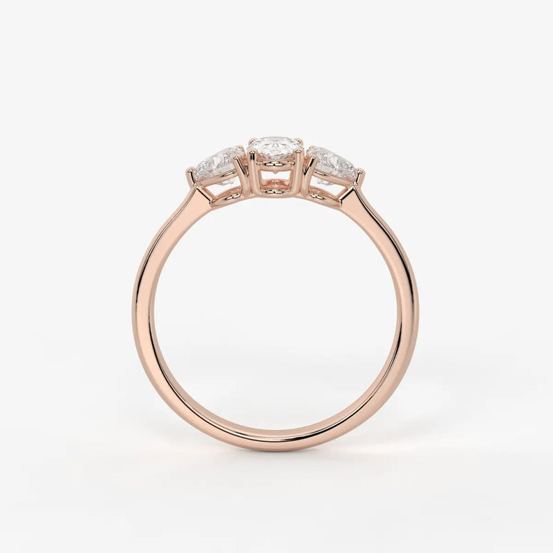Ovelisse Oval Heart Trilogy Diamond Ring