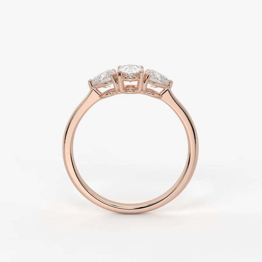 Ovelisse Oval Heart Trilogy Diamond Ring
