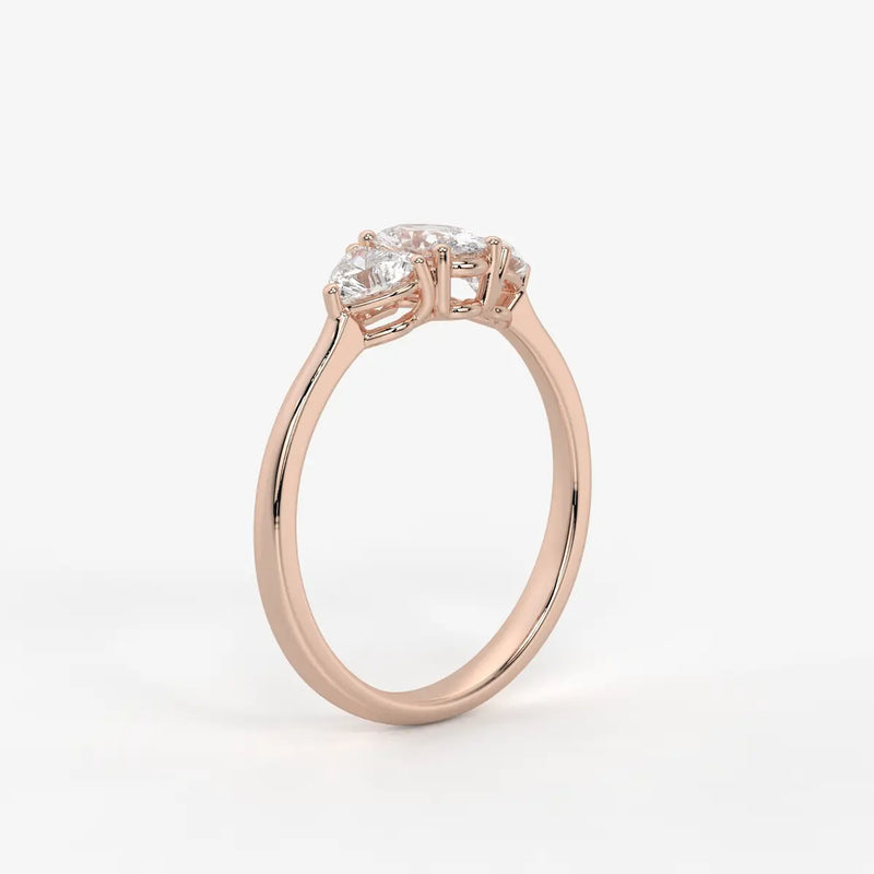 Ovelisse Oval Heart Trilogy Diamond Ring