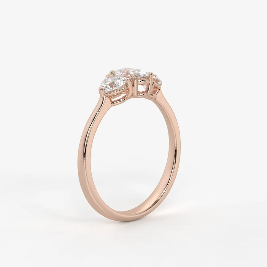 Ovelisse Oval Heart Trilogy Diamond Ring
