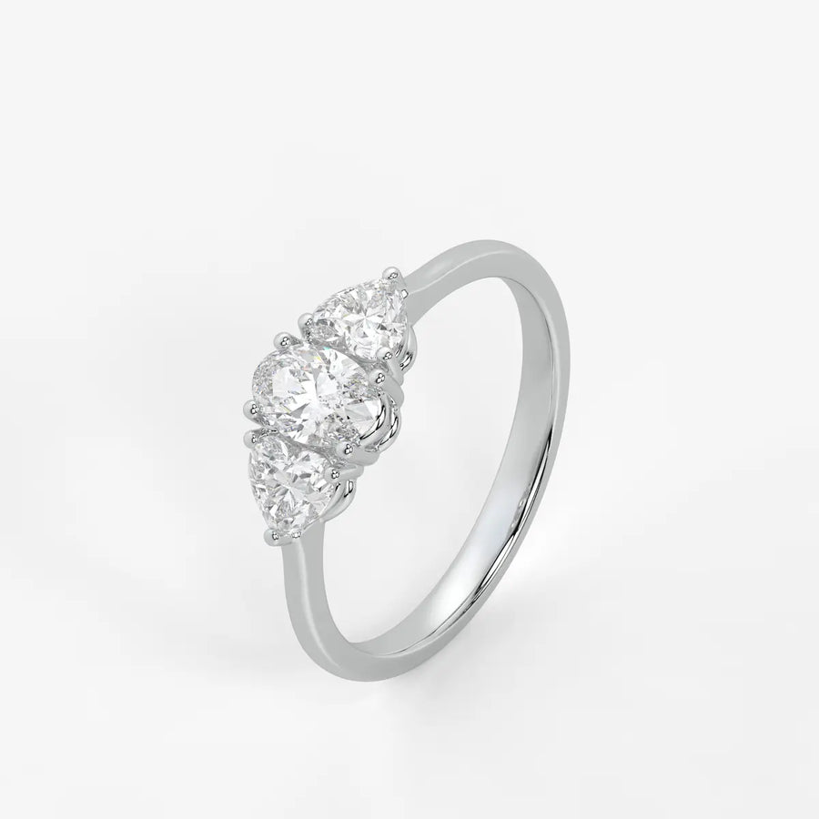 Ovelisse Oval Heart Trilogy Diamond Ring