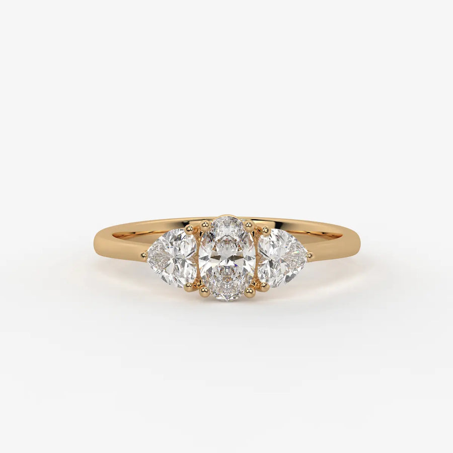 Ovelisse Oval Heart Trilogy Diamond Ring