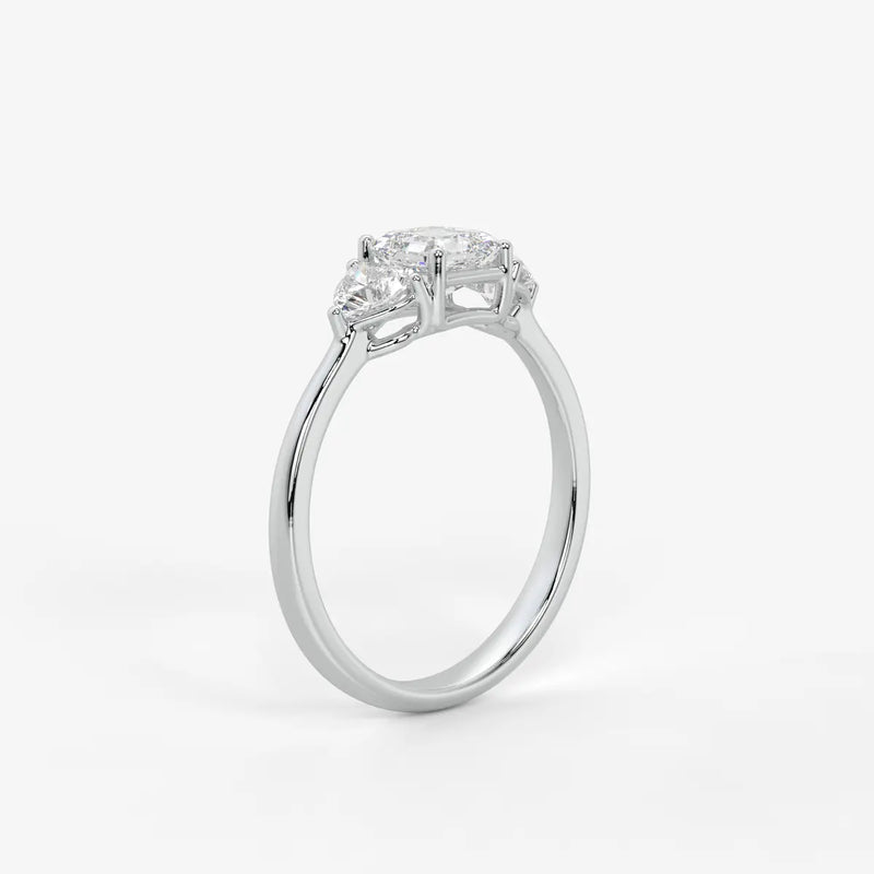 Asterelle Asscher Heart Trilogy Diamond Ring